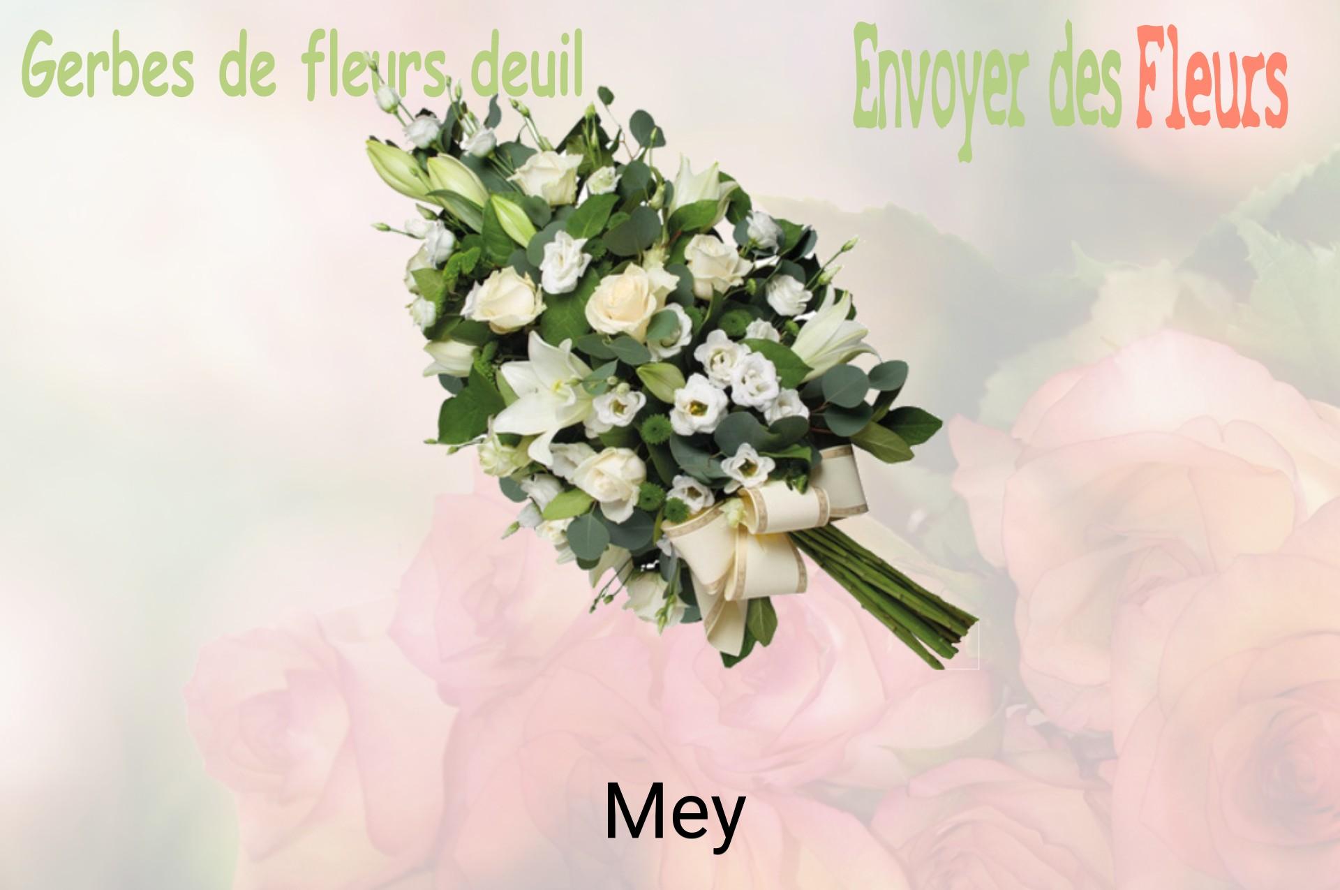 Gerbe de fleurs de deuil livrée à Mey